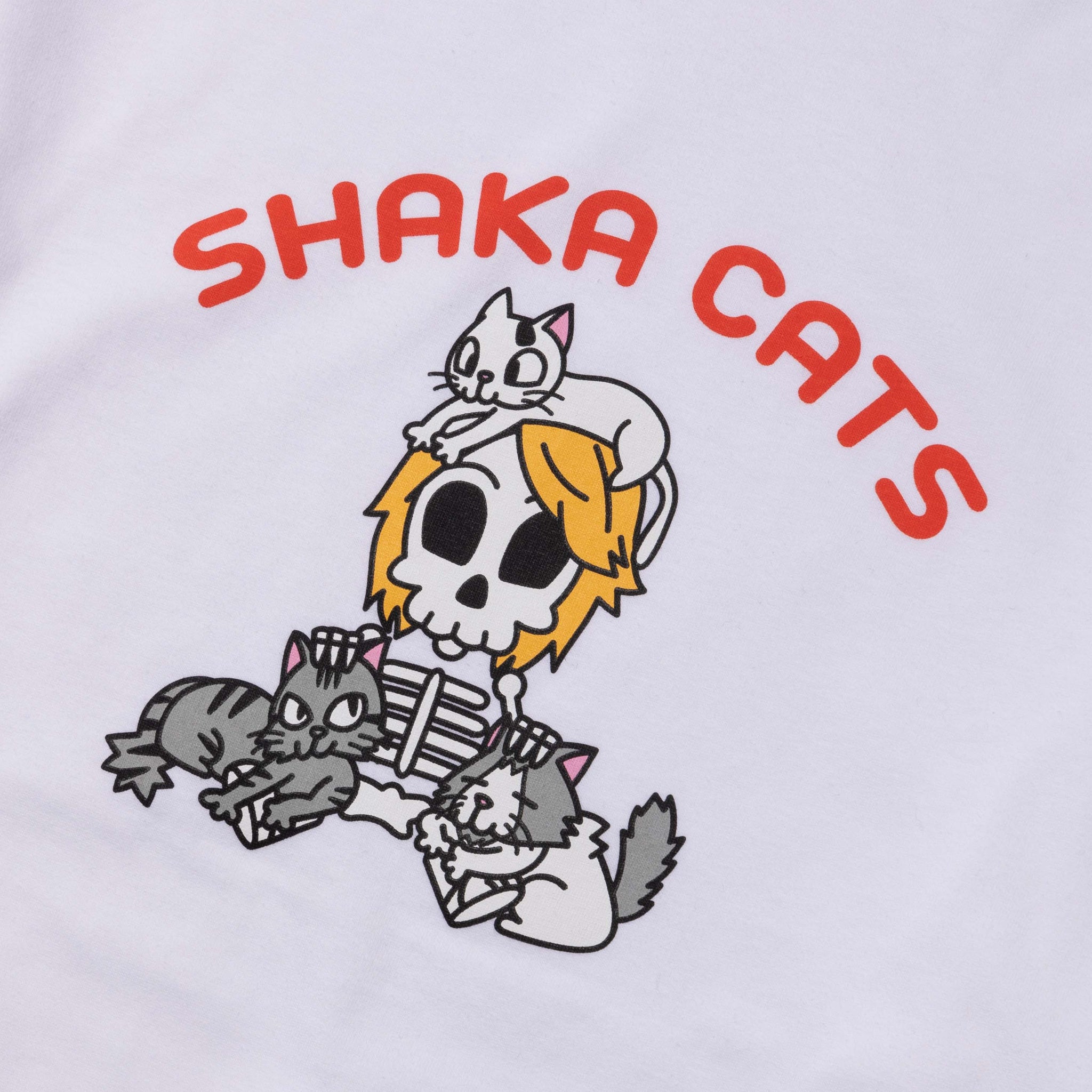 SHAKA CATS BIG L/S TEE / WHITE